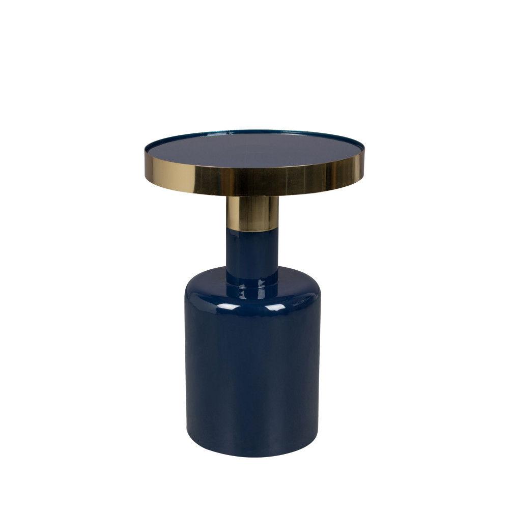 Glam - Table d'appoint ronde en métal ø36cm - Couleur - Bleu foncé
