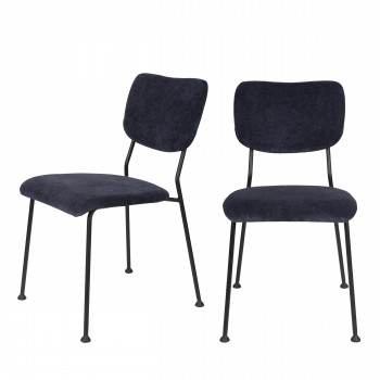 Benson - 2 chaises en velours côtelé