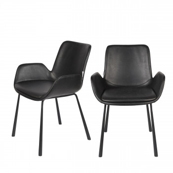 Brit LL - 2 fauteuils de table en simili