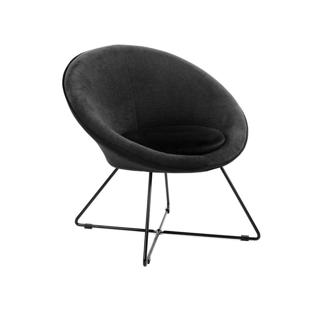 Garbo - Fauteuil en velours - Couleur - Noir