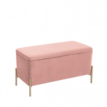 Snog - Banc en métal et velours - Rose pastel new