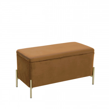 Snog - Banc en métal et velours - Cognac new