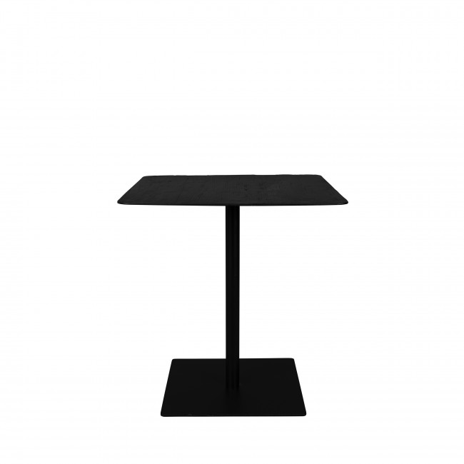 Braza - Table de bistrot carrée en métal et bois 75x75cm