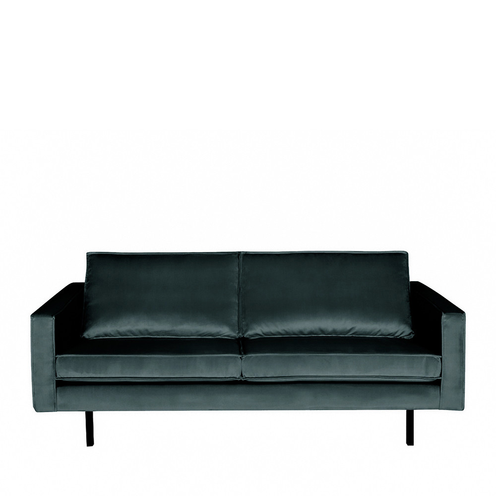 Bronco - Canapé 3 places vintage en velours - Couleur - Bleu Canard