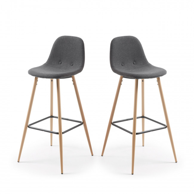 Lot de 2 tabourets de bar 65cm Nolite