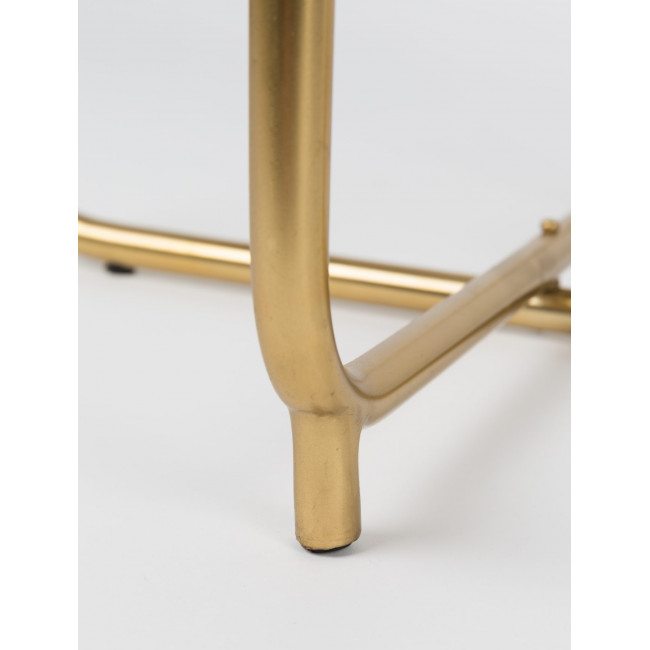 Table d'appoint marbre et laiton Timpa - Blanc craie