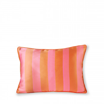 Villie - Coussin 2 faces rayé en velours et satin 35x50cm
