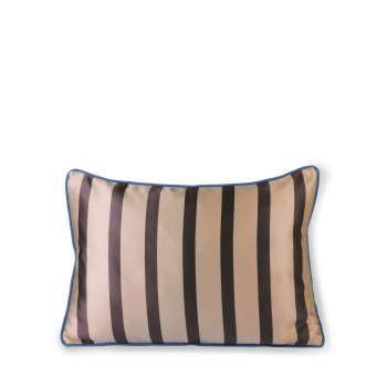 Villie - Coussin 2 faces rayé en velours et satin 35x50cm