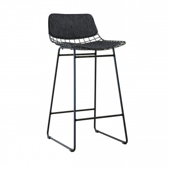 Aslaug - Kit confort en tissu pour tabouret de bar en métal quadrillé