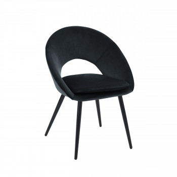 Kablar - Chaise en velours - Noir