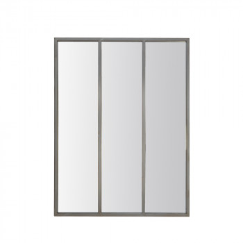 Miroir verrière métal rouillé 90x120 - Argent 