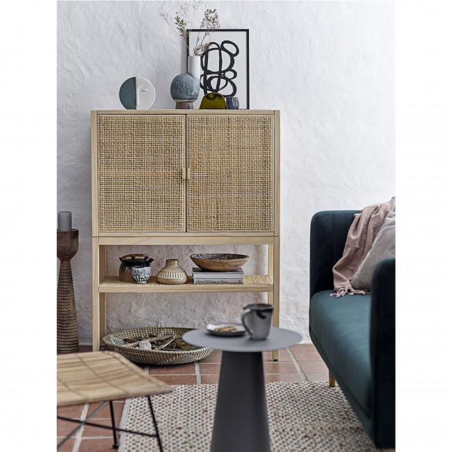 Sanna - Buffet haut en bois et cannage