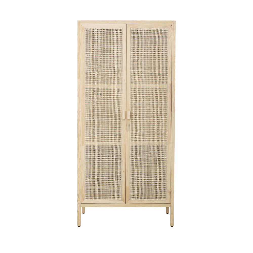 Mariana - Armoire en bois et cannage - Couleur - Bois clair