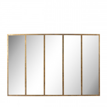Loos - Miroir verrière en métal 140x90 cm - or