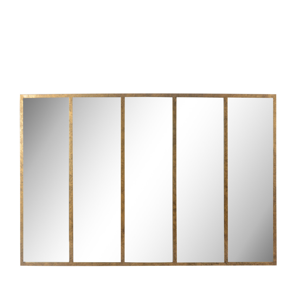 Loos - Miroir verrière en métal 137x90 cm - Couleur - Or