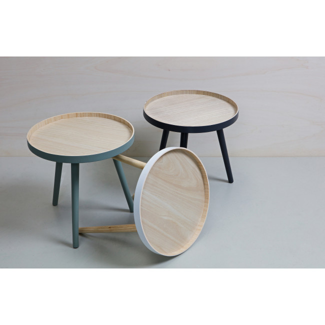 Table basse ronde trépied False - Vert/Bois