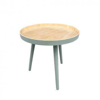 Table basse ronde trépied False - Vert/Bois