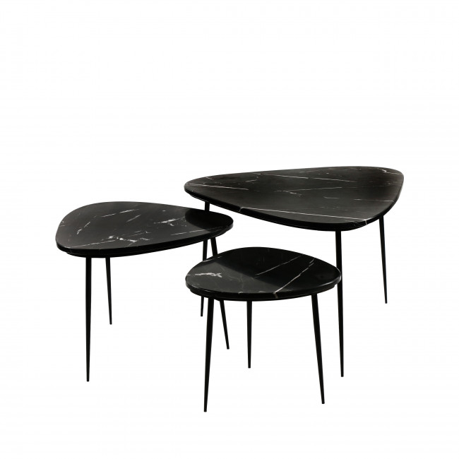 Axio - Set de 3 tables d'appoint en marbre