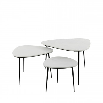 Axio - Set de 3 tables d'appoint en marbre