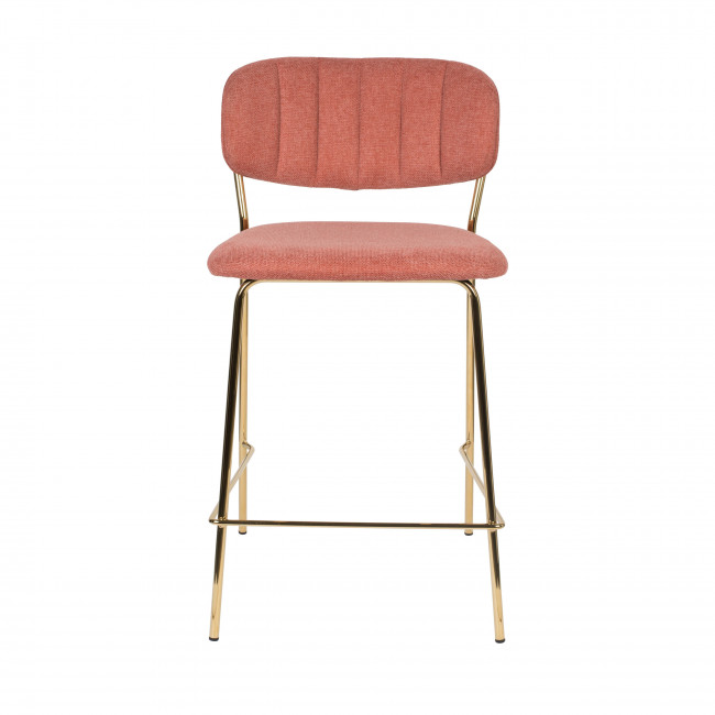 Jolien - 2 tabourets de bar en tissu avec pieds dorés