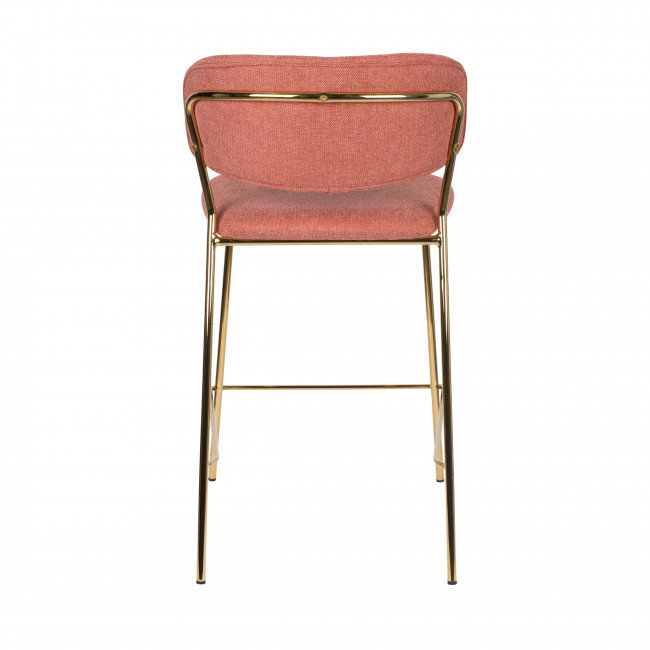 Jolien - 2 tabourets de bar en tissu avec pieds dorés