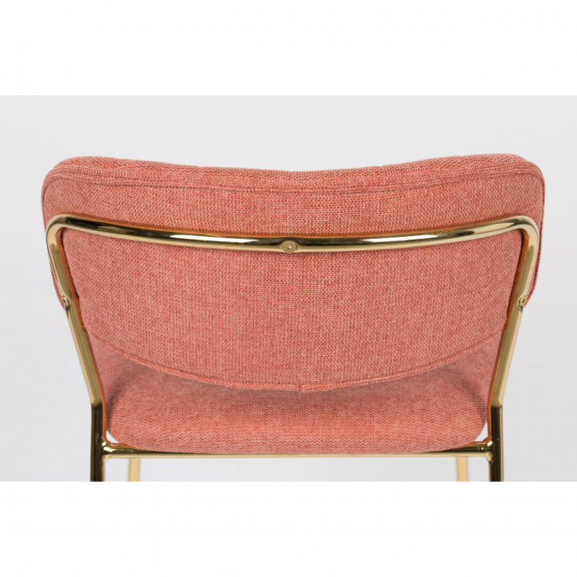 Jolien - 2 tabourets de bar en tissu avec pieds dorés