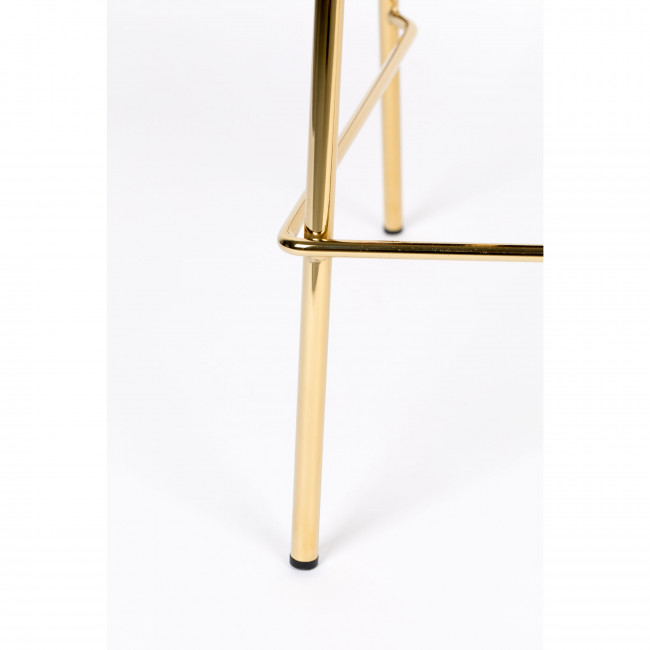 Jolien - 2 tabourets de bar en tissu avec pieds dorés