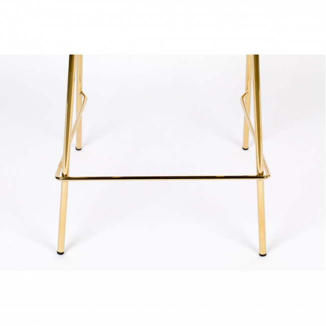 Jolien - 2 tabourets de bar en tissu avec pieds dorés