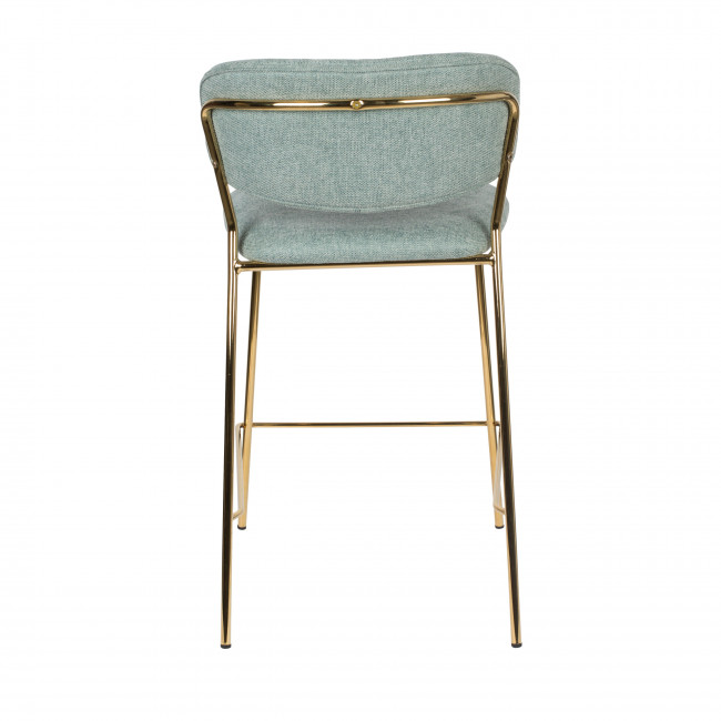 Jolien - 2 tabourets de bar en tissu avec pieds dorés