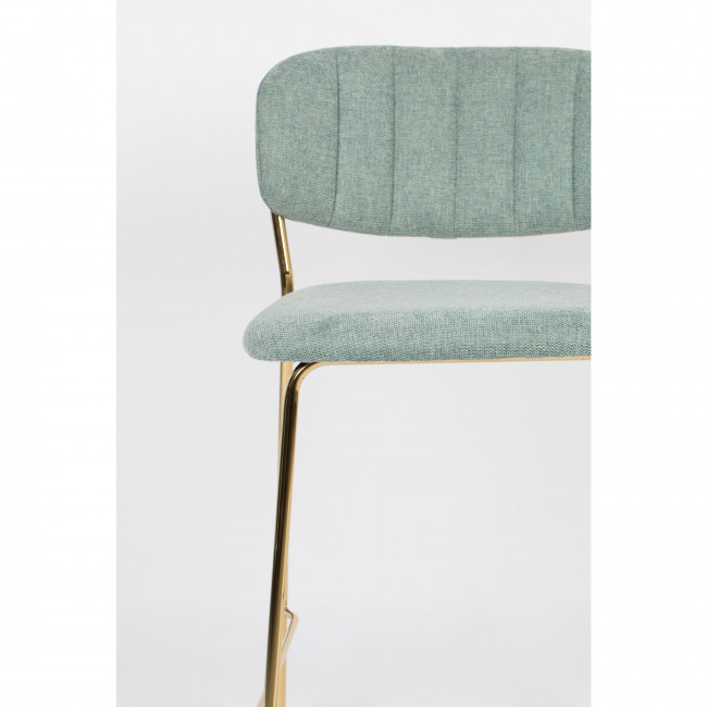 Jolien - 2 tabourets de bar en tissu avec pieds dorés