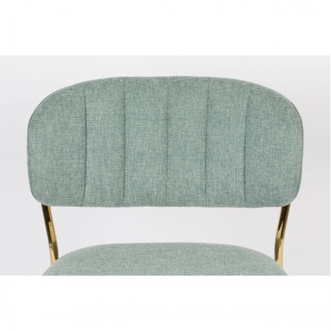 Jolien - 2 tabourets de bar en tissu avec pieds dorés