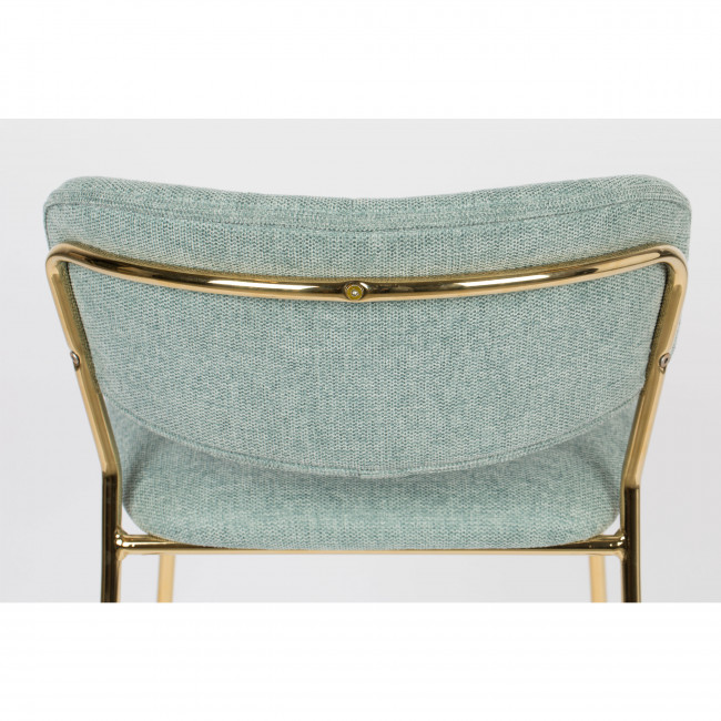 Jolien - 2 tabourets de bar en tissu avec pieds dorés