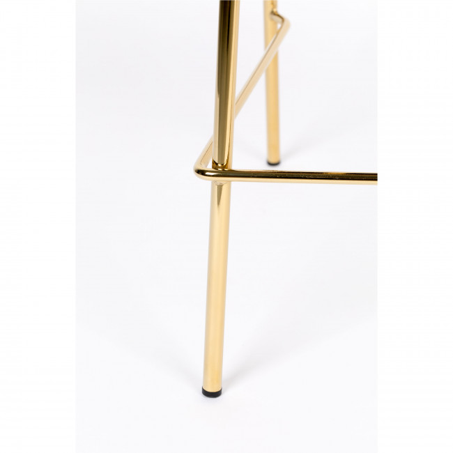 Jolien - 2 tabourets de bar en tissu avec pieds dorés