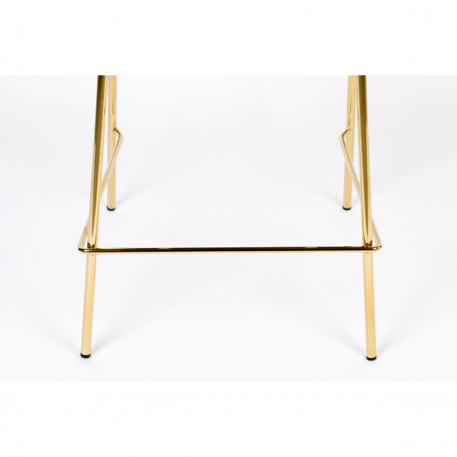 Jolien - 2 tabourets de bar en tissu avec pieds dorés