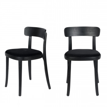 Brandon - 2 chaises en velours et bois