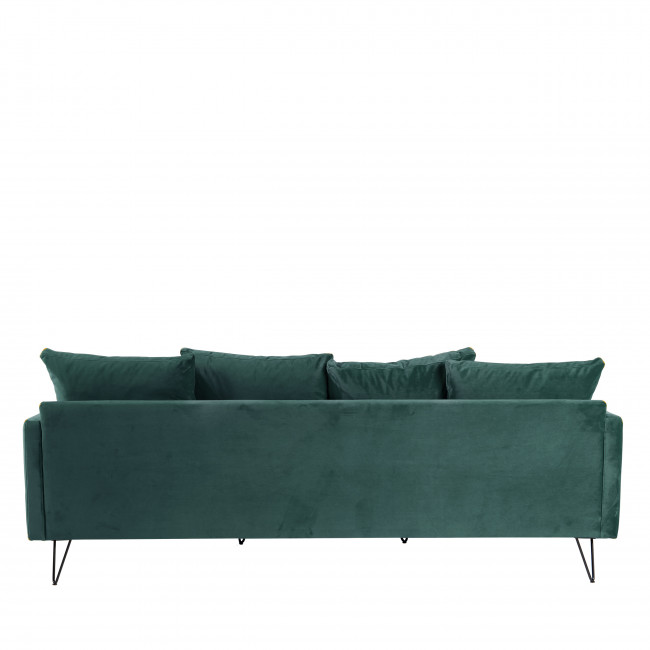 Villabon - Canapé en velours 4 places pieds noirs