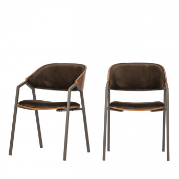 Clan - 2 Chaises vintage en velours