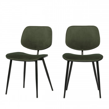 Jackie - 2 chaises velours rétro