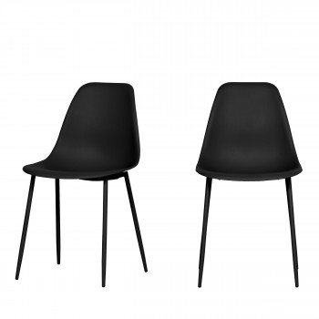 Lexi - 2 chaises design unicolores plastiques