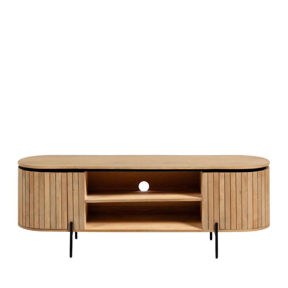 lafaba - meuble tv en bois 160x55cm - couleur - naturel
