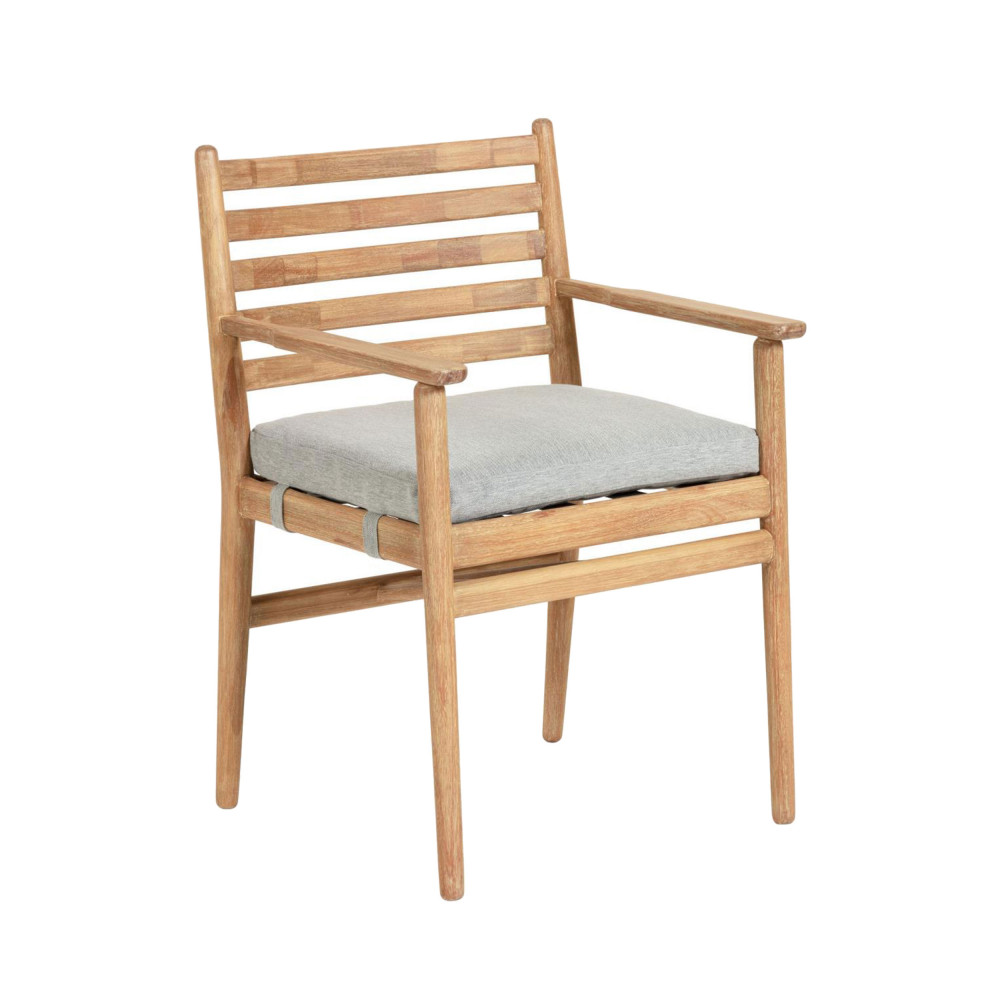 Palmeiro  Chaise de jardin en eucalyptus massif et tissu  Drawer
