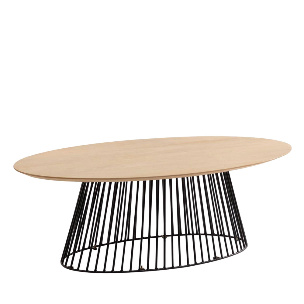 Villariva - Table basse ovale 120x65cm - Couleur - Naturel