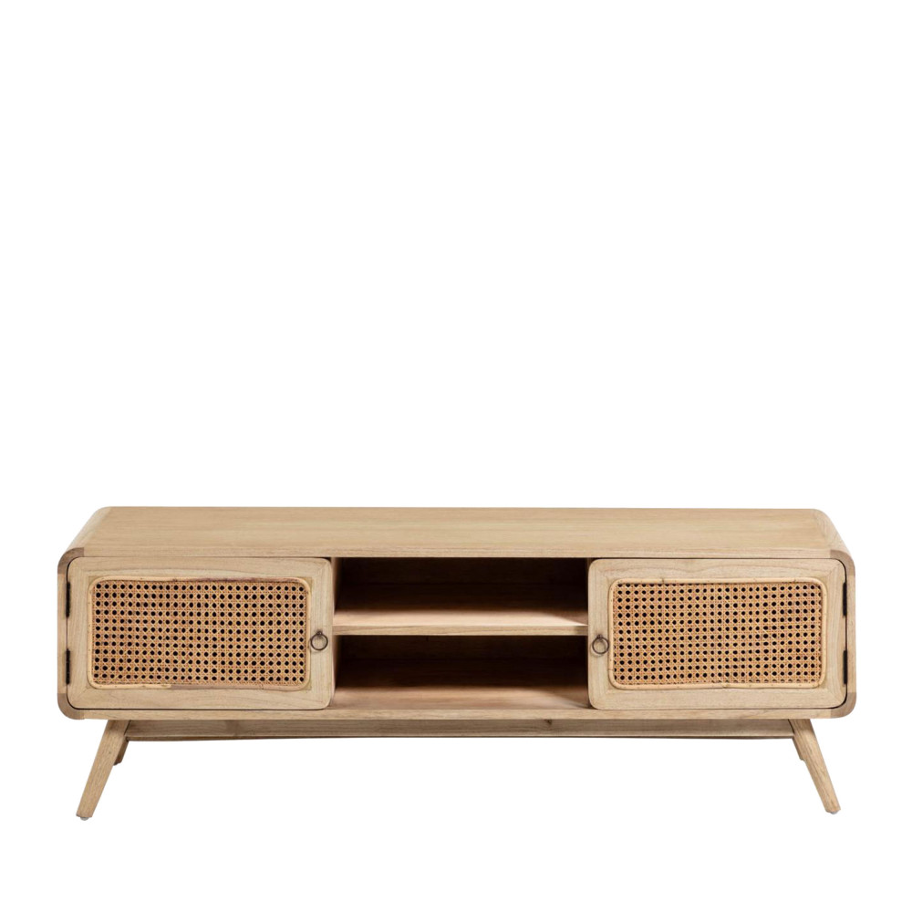 jarabacoa - meuble tv en bois et cannage - couleur - naturel