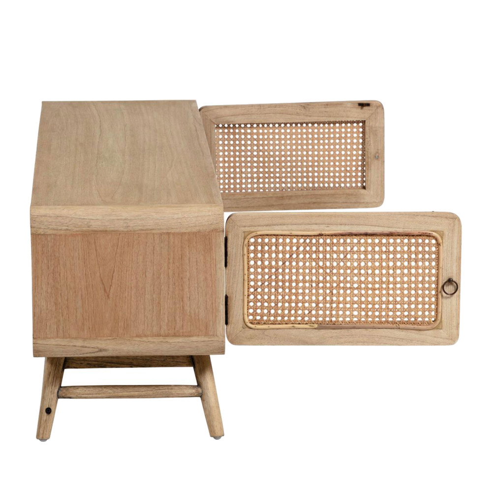 meuble tele en cannage