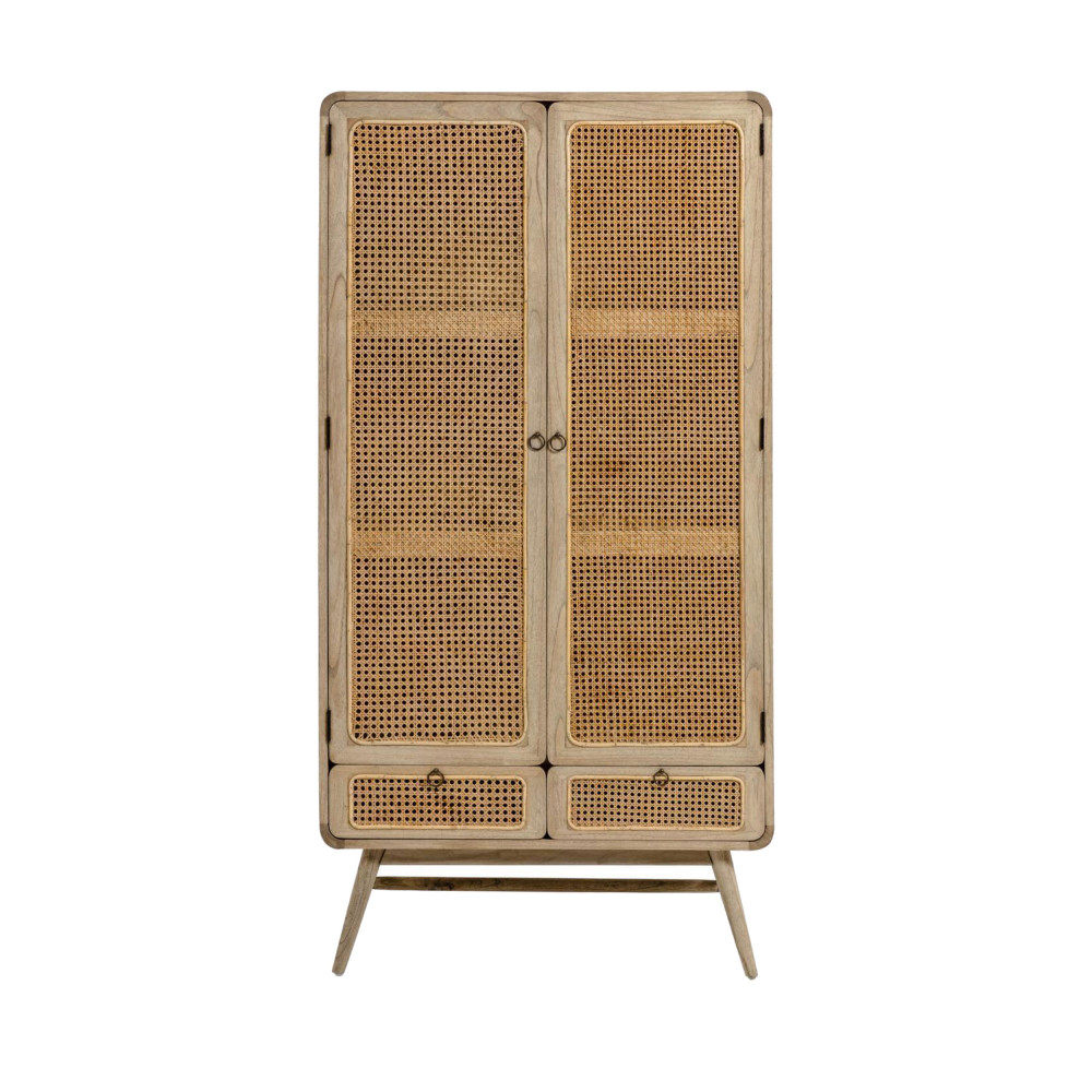 Jarabacoa - Bureau en bois et cannage 110x60cm - Drawer