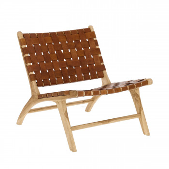 Campechuela - Fauteuil en bois et cuir