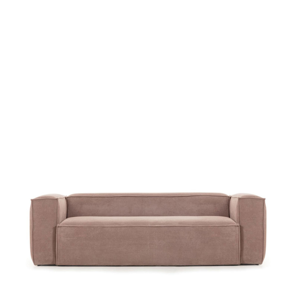 Blok - Canapé 2 places en velours côtelé - Couleur - Vieux rose
