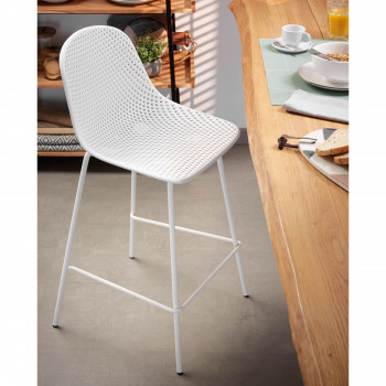 Miodelo - 4 tabourets de bar en métal et plastique 65 cm