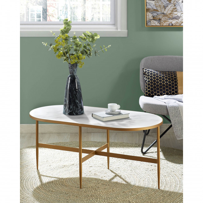 Bergondo - Table d'appoint ovale 100x50cm