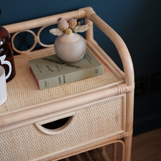 Tondano - Table de chevet en rotin